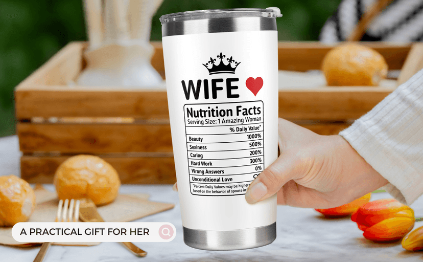 Gifts for Wife - Wife Gifts from Husband - Wedding Anniversary for Women, Valentines, Birthday Gift Ideas, Mothers Day, Christmas Gift for Her - Romantic Cup for Her - 20 Oz White Tumbler