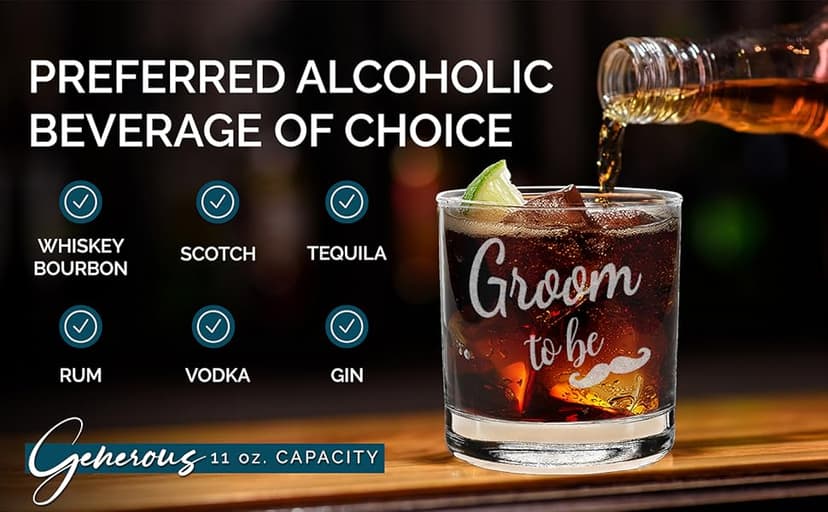 shop4ever Groom To Be Engraved Whiskey Glass 11 oz. Wedding Engagement Gift