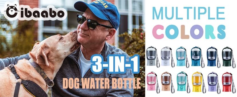 Feeding & Hydration & Waste All in One | Travel Puppy Water Bowl | Portable Pet Dispenser | Dog Gifts | for Walking Beach Cibaabo Dog Water Bottle with Food Container & Poop Bag Holder & Filter B0BZR44DQF