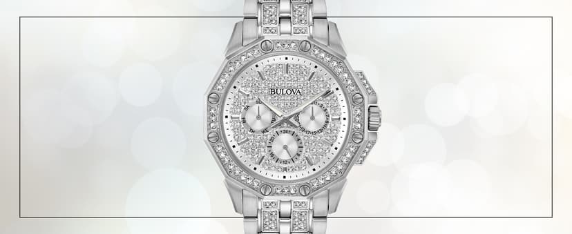 Bulova Men's Crystal Octava Chronograph Quartz Watch, Pave Crystal Dial