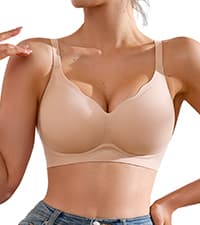 Wireless Seamless Jelly Bra for Women with Support - No Underwire Full Coverage Push Up Bras for Women