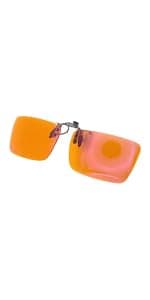 Vyzia Clip On Blue Light Blocking Glasses For Sleep | Fits Over Prescription Glasses, Orange Lenses Help Reduce Computer Eye Strain and Induce Sleep