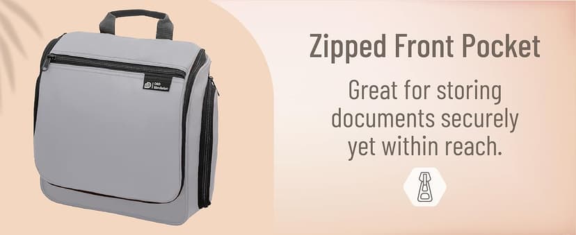 D&D Hanging Travel Toiletry Bag for Men and Women – Large Cosmetics, Makeup and Toiletries Organizer Kit with 10 Compartments, YKK Zippers, XXL Metal Swivel Hook, Water-Resistant Nylon