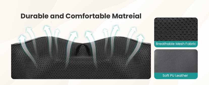 Nekteck Shiatsu Neck and Back Massager with Soothing Heat, Shoulder Massager for Pain Relief Deep Tissue, Electric 3D Kneading Massage Tools for Leg Body Muscle, Corded Power, Gifts for Him Her