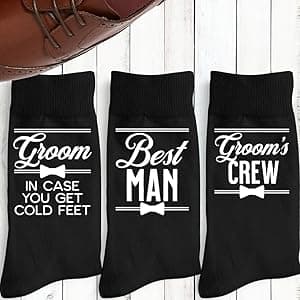 Groomsman Gifts For Men Wedding Gifts Novelty Socks Funny Proposal Gifts Groom Bestman 100% Cotton Crew Socks