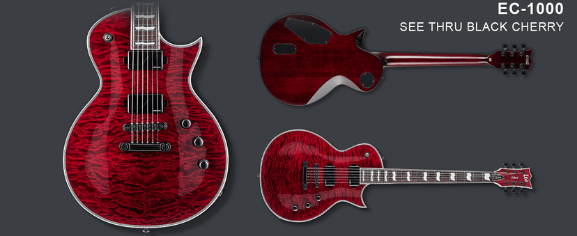 ESP LTD EC-1000QM Electric Guitar - See Thru Black Cherry