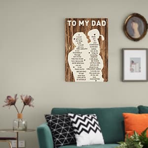 Gifts for Dad from Daughter Wife,12x8Inch Metal Tin Sign Novelty Vintage Plaque Decorative Gifts for Dad Husband,Meaningful Christmas Anniversary Birthday Father's Day Presents for Daddy Stepfather