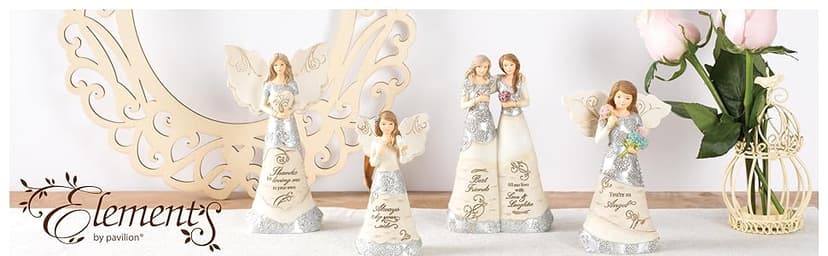 Pavilion 'Happy 80th Birthday' 82475 Elements Angels - Polyresin Birthday Angel Figurine - Silver Hand-Painted Remembrance and Keepsake Gift Angel for Grandmothers, Mothers, Aunts, Friends, Women