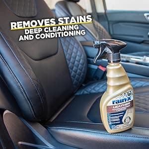 Rain-X 620236SRP Leather Cleaner Conditioner & Repellent for Car Interiors, Cleans + Repels while Moisturizing, Restores Leather to Natural, Fresh Scent without Residue 16 Fl Oz.