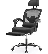 Sweetcrispy Small Office Desk Chair, Ergonomic Low-Back Mesh Rolling Work Swivel Chairs with Wheels, Armless Comfortable Seat Lumbar Support for Home, Bedroom, Study, Student, Adults,Classic Black