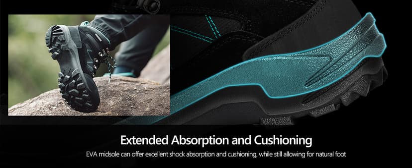 R CORD Hiking Boots Women Waterproof Ankle Support Womens Hiking Boots Backpacking Boots Breathable Non-slip Durable Boots for Outdoors