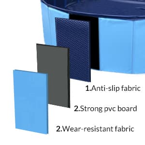 Dog Pool, Foldable Pet Swimming Pool with 6mm High-Strength PP Board, Hard Plastic Collapsible Doggy Pools for Small Dogs Kitty Duck,Non-Slip Doggie Bathtub Quick to Set Up and Drainage Hole(32x8in)