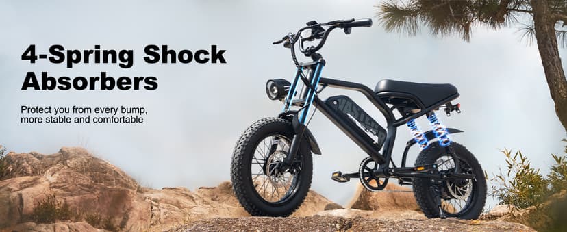 Electric Bike, 16'' Fat Tire E-Bike for Teens/Adults, 500W Small E-Bike with 36V/12.8Ah Removable Battery, Up to 22MPH, 45 Mile Range, Electric Dirt/Mountain Bike for Woman/Men A13