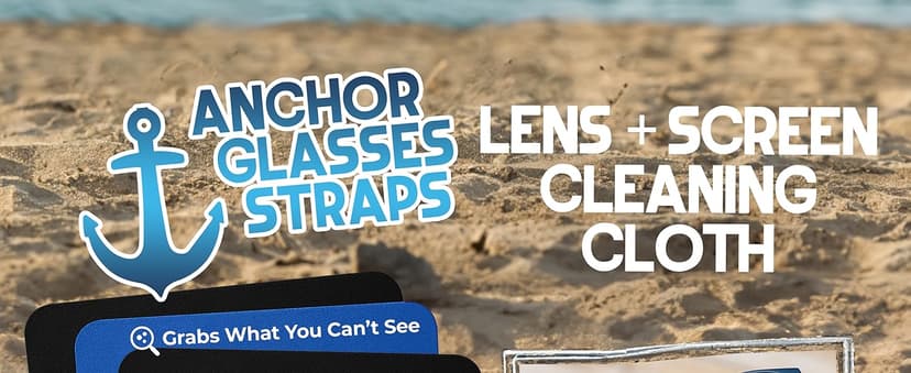 Anchor Glasses Cleaning Cloth - Ultra Soft Premium Microfiber Lens Cloths for Eyeglasses, Camera, Cell Phone, Screens - Anti-Streak, No Scratch Eye Glasses Cleaner Wipes - 3 Pack (2 Black, 1 Blue)