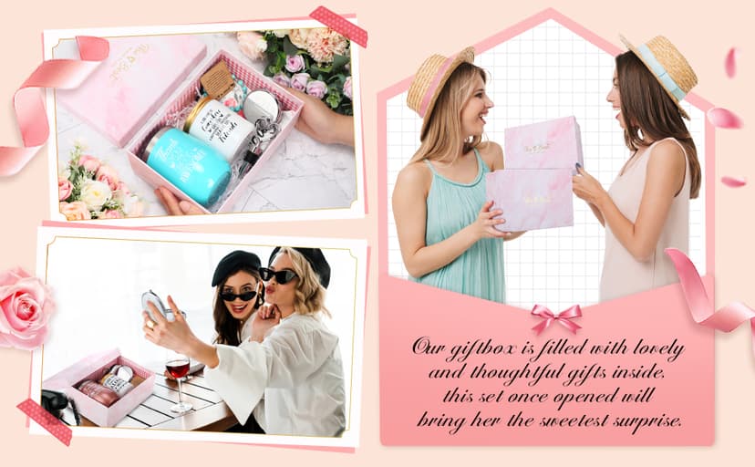 Going Away Beginning Gift Basket for Coworker Leaving, Tumbler, Makeup Bag, Bracelet, Candle, Mirror, Female Boss Teacher Farewell Goodbye Gifts for Coworkers Women, Farewell, Pink B0BJJ5CN36