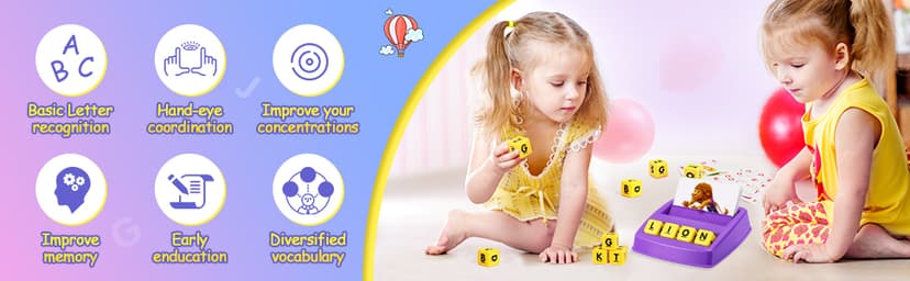 Learning Games for Kids Ages 3-8, Matching Letter Game for Kids Toys Ages 3-8 Educational Toys for 3-8 Year Olds Boys Girls Birthday Party Gifts for 3-8 Year Olds Boys Girls Blue