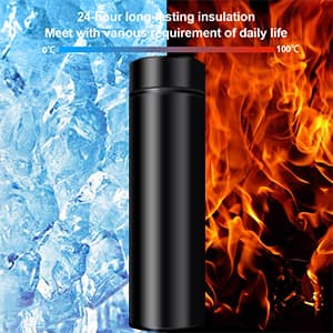 Smart Water Bottle Stainless Steel Vacuum Flask,Travel Mug with Smart LCD Touch Screen, Keep Hot Or Cold, Car Portable Travel Tea Coffee Vacuum Thermo Cup,Insulated Water Bottle (Blue)