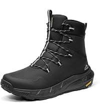 NORTIV 8 Men's Wide Winter Boots Grip on Snow Ice Insulated Waterproof Lightweight Comfortable Hiking Outdoor Boots