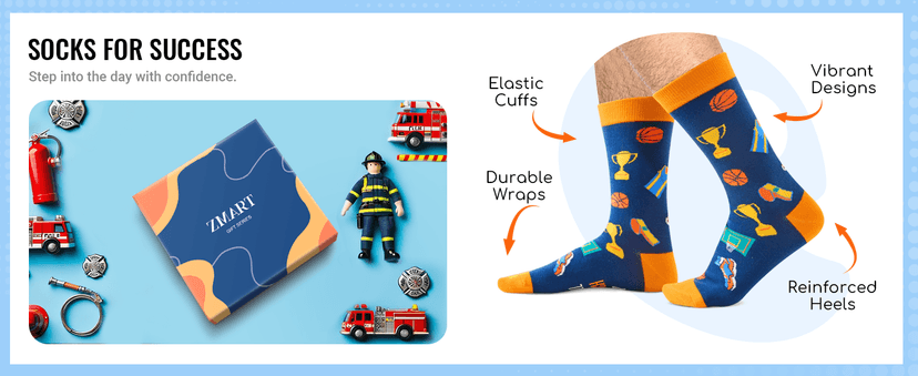 Zmart Appreciation Gifts Ideas - Socks for Coach Police School Bus Driver Chef Lawyer