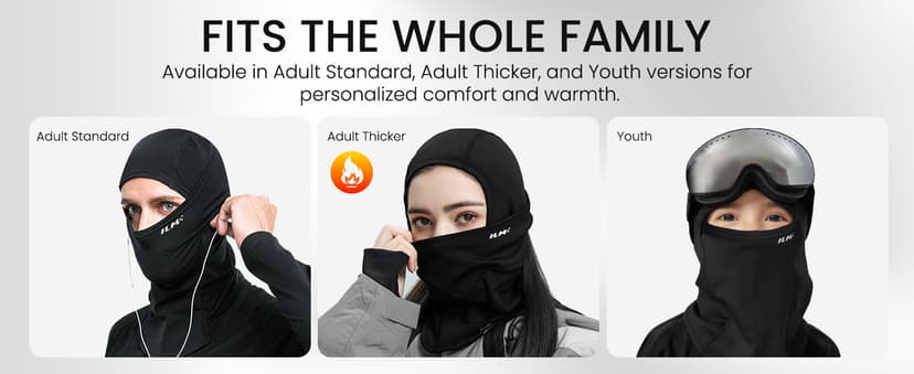 ILM Motorcycle Balaclava Face Mask Adult Youth for Ski Model FM01
