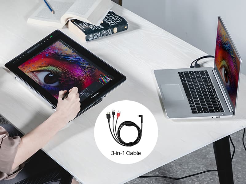 HUION KAMVAS Pro 16 Drawing Tablet with Screen, 15.6 inch Pen Display Anti-Glare Glass 6 Shortcut Keys Adjustable Stand, Graphics Tablet for Drawing, Writing, Design, Work with Windows, Mac and Linux