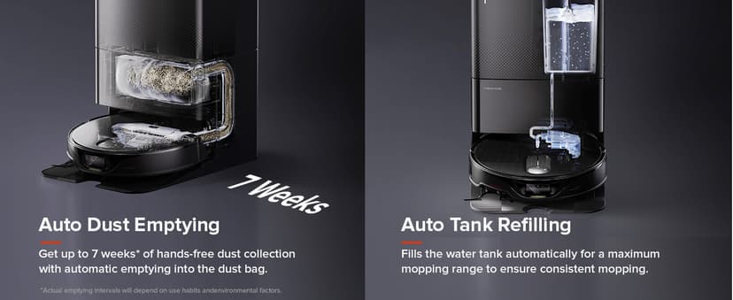 roborock Qrevo Slim Robot Vacuum and Mop Combo, 8.2cm Ultra-Slim, 3D Sensing Tech, Advanced Obstacle Recognition, 11,000Pa Suction, FlexiArm Side Brush & Mop, Auto Mop Washing & Drying, Self-Emptying