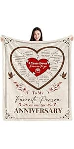 5 Year Anniversary Blanket Gift - 5 Year Anniversary Wedding Gifts for Him Her, 5th Anniversary Marriage Gifts for Husband Wife, Happy 5th Anniversary Blanket for Couple, 60"x50"