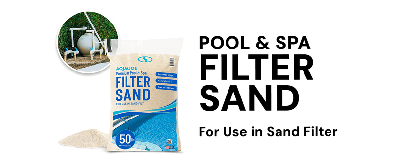 Aqua Joe Premium Pool & Spa Filter Sand, Natural Silica, 50 Lb Bag - Above Ground & Inground Swimming Pool System Accessory - Care, Cleaning & Maintenance, FLTSAND50