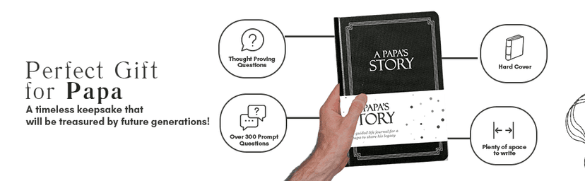 Papa's Life Story Journal (Hardcover): A Meaningful Keepsake for Papa to Share His Journey and Memories, Book Includes 250+ Prompt Questions, Sentimental Gifts for Father's Day, Birthday & Christmas B0D6B5SC9S