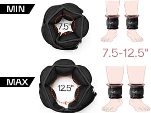 Sportneer Adjustable Ankle Weights 1 Pair 2 4 6 8 10 Lbs Leg Weight Straps for Women Men, Weighted Ankle Weights Set for Gym,Fitness, Workout,Walking, Jogging,1-5 lbs Each Ankle, 1 Pair 2-10 lbs