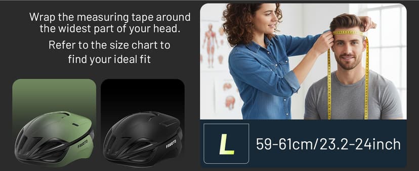 Favoto Adult Bike Helmet for Men & Women, Lightweight Cycling Helmet with Adjustable Fit, Sleek Streamlined Design, Road Commuter & Mountain Riding