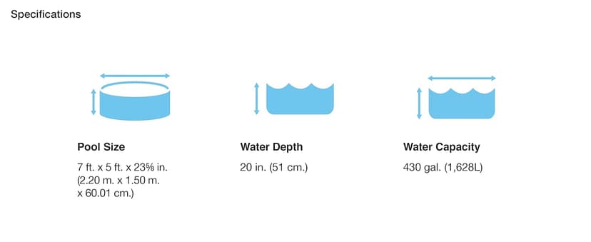 Intex 28266EH 7'L x 5'W x 23-5/8"H Rectangular Metal Frame Above Ground Outdoor Backyard Swimming Pool, 439 Gallons of Water, Pink