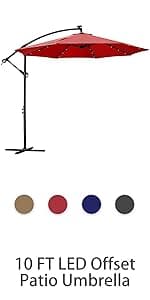 Sunnyglade 7.5' Patio Umbrella Outdoor Table Market Umbrella with Push Button Tilt/Crank, 6 Ribs (Tan)