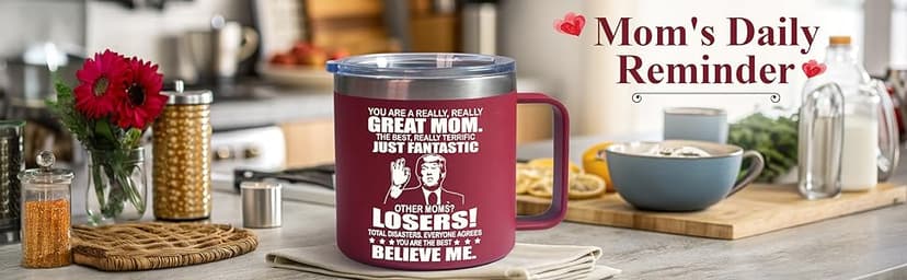 Gifts for Mom from Daughter, Son - Mothers Day Gifts for Mom, Wife, Women - Moms Birthday Gift Ideas, Cool Birthday gifts for Moms, Mothers - Best mom Mug, 14 Oz Stainless Steel moms Coffee Mug