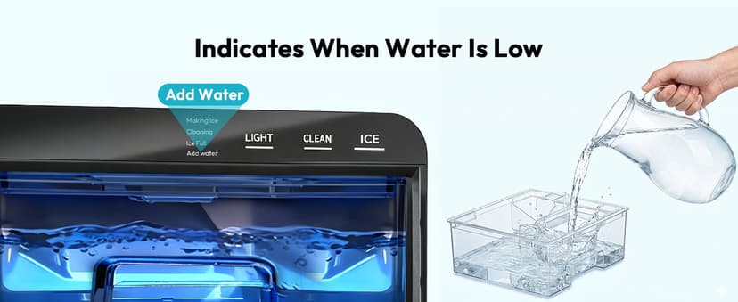EUHOMY Nugget Ice Maker Countertop, 44Lbs/24H Sonic Ice Maker Machine, Self-Cleaning Pellet Ice Makers with Ice Scoop&Basket, Countertop Pebble Ice Maker for Home/Kitchen/Office