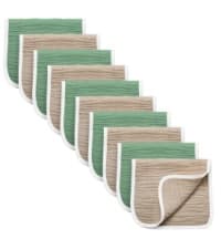 Synrroe Burp Cloths Large, Muslin Burp Cloths for Baby, Extra Absorbent and Soft, 6 Layers 20 by 10 Inches 100% Cotton (White Large 4 Pack)