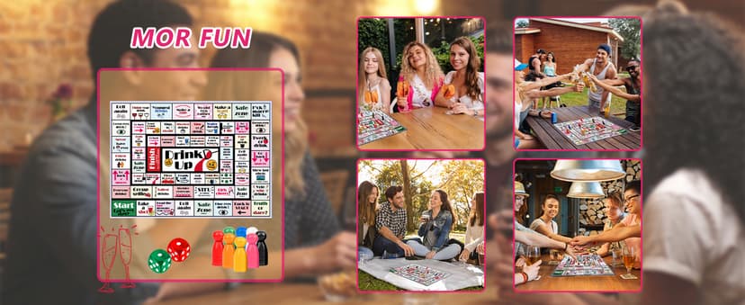 Drinking Board Games for Adults Girls Night,Waterproof Leather Mat Drinking Games,Party Interactive Drinking Game Playmat, Bachelorette Party,Family Play or Any Occasion,Age 21+,2-8 Players