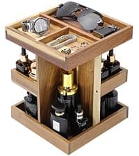 Wooden,Rotating,Perfume Organizer,Anniversary Idea for Husband,Mens Organizer,for Boyfriend,Brother,Dad Birthday Gift for Him EXIN DECHEN Cologne Organizer for Men,Cologne Stand,Birthday Gifts for Men B0F18ZM7JL