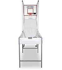 Pop-A-Shot Official Pop-A-Pass Electronic Arcade Style Football Toss Game | 4 Inflatable Mini Footballs | Foldable, Portable, Tote Bag Included