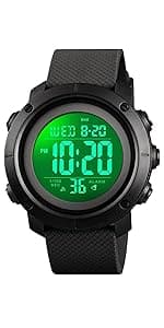 SNE Digital Watch Sports Waterproof Military Back Light Small Watch for Men Black 1426