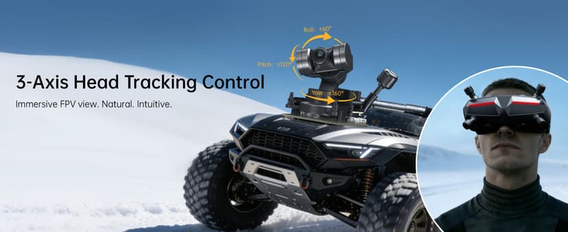 CADDXFPV Walksnail GM3 V2 3-Axis Gimbal – FPV Head Tracking with Mechanical Stabilization, UART/PWM Control, Compatible with Select Avatar & Ascent VTX Models, for FPV Drones, RC Cars, and Fixed Wings