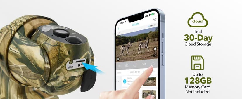 4G LTE Cellular Trail Cameras 2K 360° View Live Streaming Game Camera Built-in SIM Card with Motion Activated Color Night Vision Remote Phone Access Solar Powered Trail Camera IP65 Waterproof 2 Pack