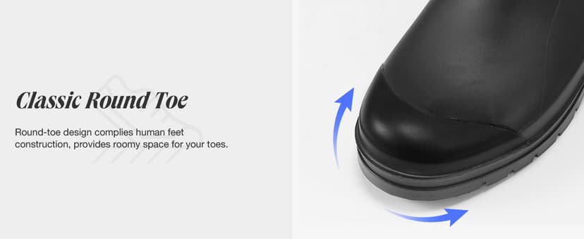 HISEA Women's Short Rain Boots Fashion Waterproof Chelsea Boots Ankle Garden Shoes for Ladies Non Slip Outdoor Work Booties Lightweight Rubber Rainboots with Comfort Insole