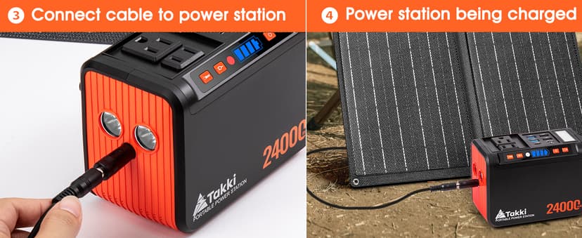 Takki 120W Peak Solar Generator Portable Power Station with 21W Panels, 88Wh Solar Charger Power Bank AC DC USB Ports for Camping Tent Laptop Outdoor Emergency