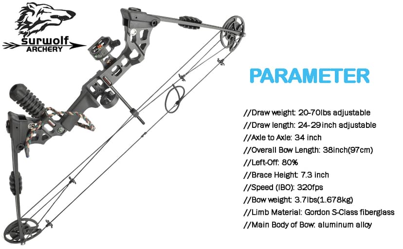 Archery Bowfishing Compound Bow Kit Ready to Fish Kit with Bowfishing Reel, Bow Fishing Arrows Right & Left Handed for Adult/Youth Fishing Hunting Target Shooting