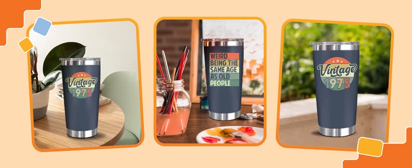 NewEleven 50th Birthday Gifts For Men Women - 1975 50th Birthday Decorations For Him Her - Present For Men Women Turning 50 Year Old Gifts For Mom, Dad, Wife, Husband - 20 Oz Tumbler