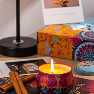 Scented Candles Gift Set, 8% Essential Oil, 4 Pack Aromatherapy Candle, Stress Relief Gifts for Women,120H Burning, Candles for Home Scented, Ideal for Birthday, Christmas, Thanksgiving, Mother's Day