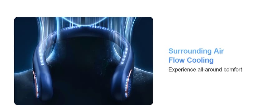 SWEETFULL Portable Neck Fan 360° Cooling Bladeless Personal Fan | No Hair Twisting - 4000mAh USB Rechargeable Wearable Fan for Travel, Birthday Gifts for Men, Women, Mom, and Dad