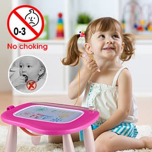 Smasiagon Magnetic Drawing Board for Kids, Toddler Toys for 1-2 Year Old Girl, Portable Doodle Board Pad Learning and Educational Toys for Ages 1 2 3 Year Old Baby Girl Birthday Gift(Pink)