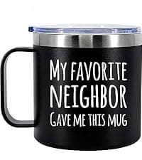 Panvola Best Neighbor Ever Farewell Gifts for Neighbors Moving Away Housewarming Goodbye Welcome Appreciation New Neighborhood Novelty Drinkware Ceramic Mug (11 oz, White)